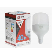 Лампа светодиодная LED-HP-PRO 80Вт 230В Е27 с адаптером Е40 6500К 7600 Лм//IN HOME