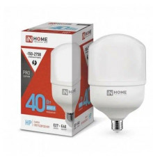 Лампа светодиодная LED-HP-PRO 40Вт 230В Е27 с адаптером Е40 6500К 3800 Лм//IN HOME