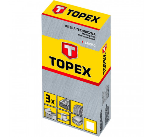 Мел цветной 3шт//TOPEX