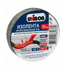 Лента клейкая электроизоляционная прорезиненная х/б 70гр//UNIBOB