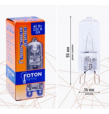 Лампа галогенная капсульная 40Вт G9 прозрачная//Foton