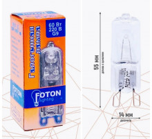 Лампа галогенная капсульная 60Вт G9 прозрачная//Foton