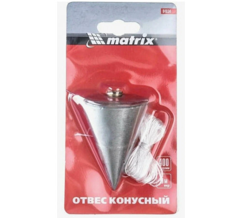 Отвес конусный 400г,шнур 5м//Matrix