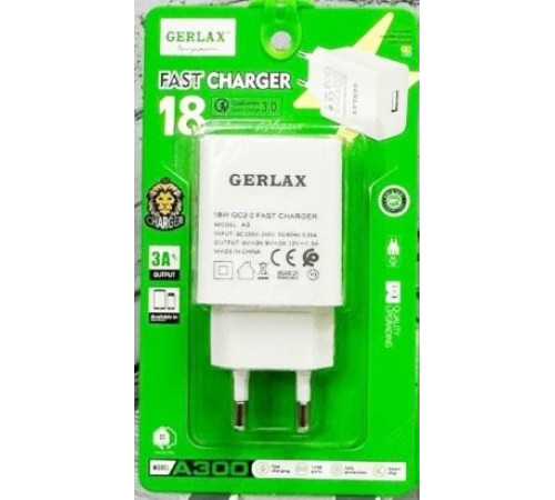 ЗУ для USB белый А300//Gerlax