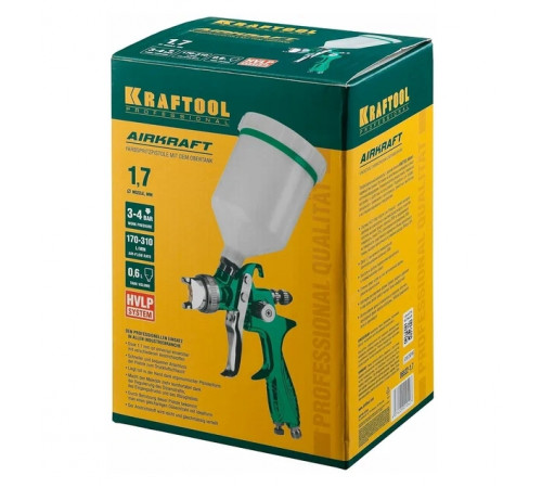 Краскопульт пневматический с верхним бачком 1,7мм//Kraftool