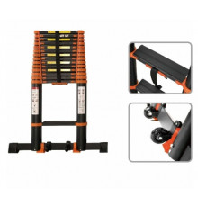 Лестница телескопическая 1-секц алюм 430см,11ст,10,8кг Black line//Startul