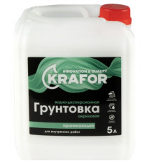 Грунтовка ВД (зел.эт.) для внут.работ акрил.проник. 5л KRAFOR KRA577