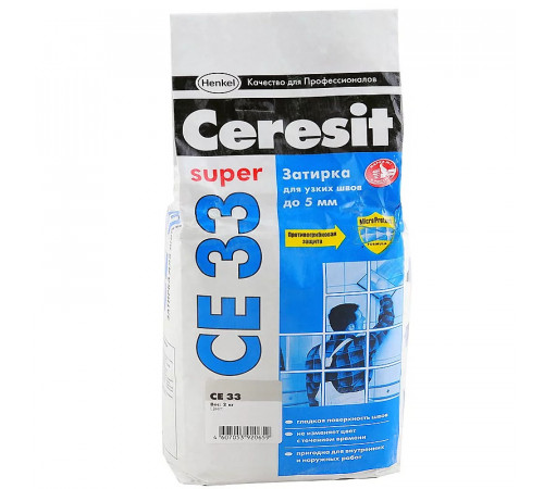 Затирка CE 33 цветной шов 2кг.(серый)//Ceresit