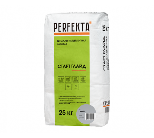 Шпаклевка цементная базовая Старт Глайд МН 25кг//Perfekta