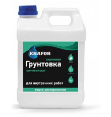 Грунтовка ВД (зел.эт) для внут.работ акрил.проник.10л KRAFOR KRA578