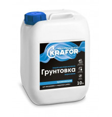 Грунтовка ВД (син.эт.) для наруж.и внут.работ акрил.проник.10л KRAFOR KRA582
