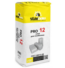 Клей для газобетона 25кг PRO 12 (60шт/пал)//Star Bau