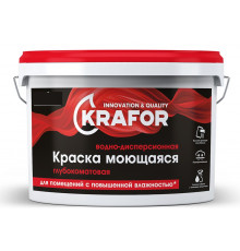 Краска ВД интерьерная моющаяся супербелая латексная 14кг KRAFOR