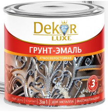 Грунт-эмаль 3 в 1 алкидкая "DEKOR" зеленая 2,7кг