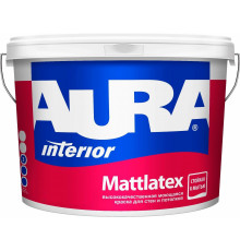 Краска моющаяся для стен и потолков 9л AURA MATTLATEX