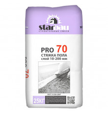 Стяжка для пола М-200 10-200мм 25кг PRO 70 (60шт/пал)//StarBau