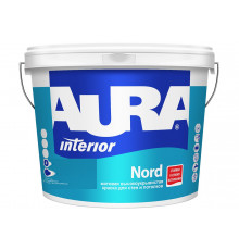 Матовая высокоукрыв.краска д/стен и потолков Aura Nord 0.9л