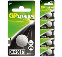 Элемент питания GP Lithium CR2016-7CR5 3В отрывной блок