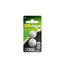 Элемент питания GP CR2032 Lithium 3В, блистер (отрывной блок) 1шт, CR2032-7C5