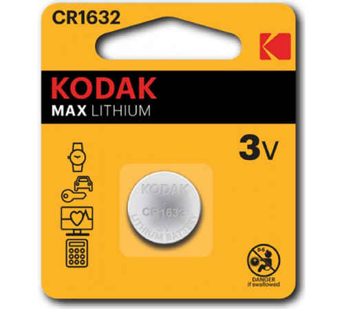 Батарейка CR1632/1BL MAX(1 штука)//KODAK