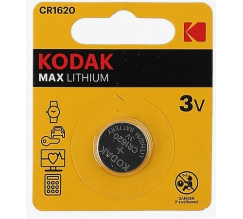 Батарейка CR1620/1BL MAX(1 штука)//KODAK