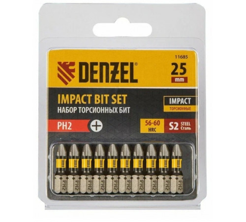 Бита PH2*25 сталь S2 ПОШТУЧНО//Denzel