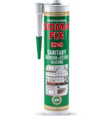 Герметик силиконовый санитарный S240 прозрачный 280мл//Soma Fix
