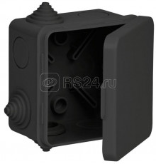 Коробка распаячная IP54 с вводом 80*80*45/50мм ЧЕРНАЯ