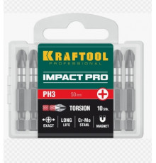 Биты Kraftool Impact Pro Philips 50мм Е1/4 PH3